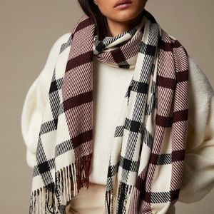 Love and Lore supersoft scarf in ivory/berry